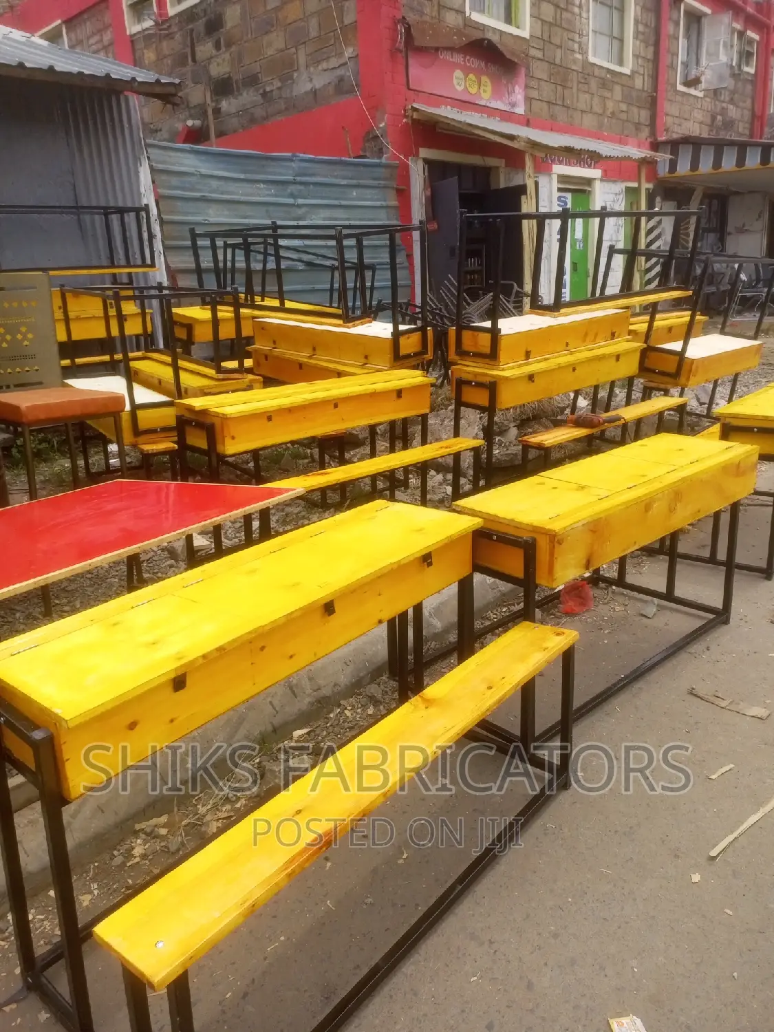 School Desk Three Seater