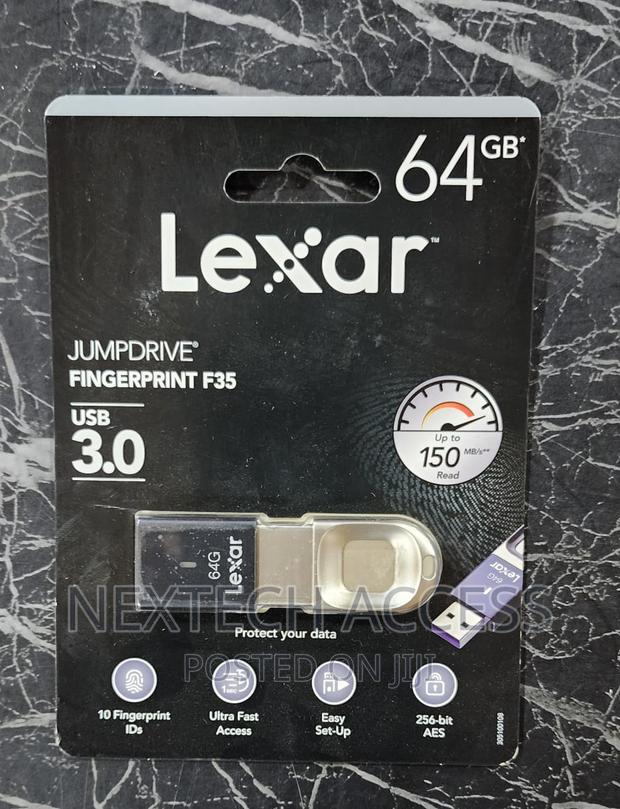 Lexar 64GB Fingerprint F35 USB 3.0 Flash Drive - main view