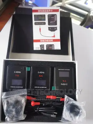 Dual 2 in 1 Wireless Lavalier Microphone 2.4ghz