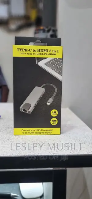 USB Type-C to 5-in-1 USB C Adapter With Ethernet Port