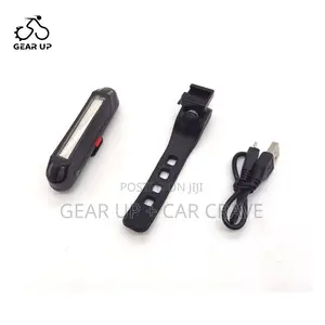 Bicycle Rear Back Rechargeable Light Red White Blue Siren