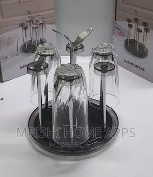 Rotating 6pc Glass Tumbler Holder