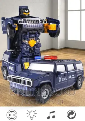 Kids Deformation Robot Super Police Toy Car