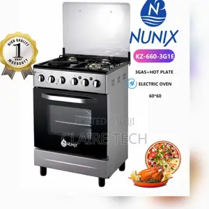Nunix KZ-660-3G1E Standing Cooker With Electric Oven Silver)
