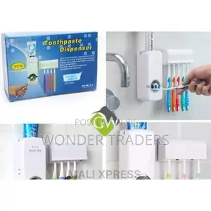Toothpaste Dispenser+5pcs Toothbrush Holder