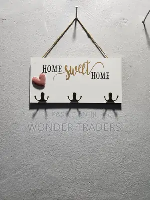 Home Sweet Home 3 Hook Key Holder Wooden