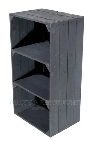Wooden Crate Bookshelf 678(Grey)