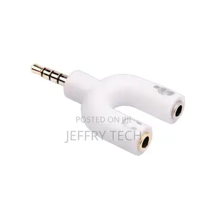 2 in 1 3.5mm Male to Female Jack Microphone Audio-White