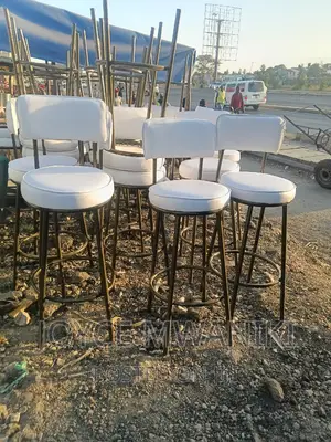 Powder Coated Kitchen Counter Stools or Bar Stools, White.