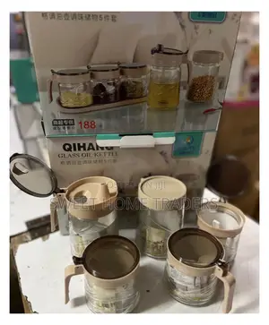 Kitchen Glass Set Oil Dispenser,Sugar Dish Storage Container