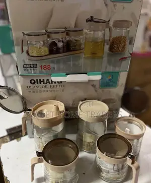 Kitchen Glass Set Oil Dispenser,Sugar Dish Storage