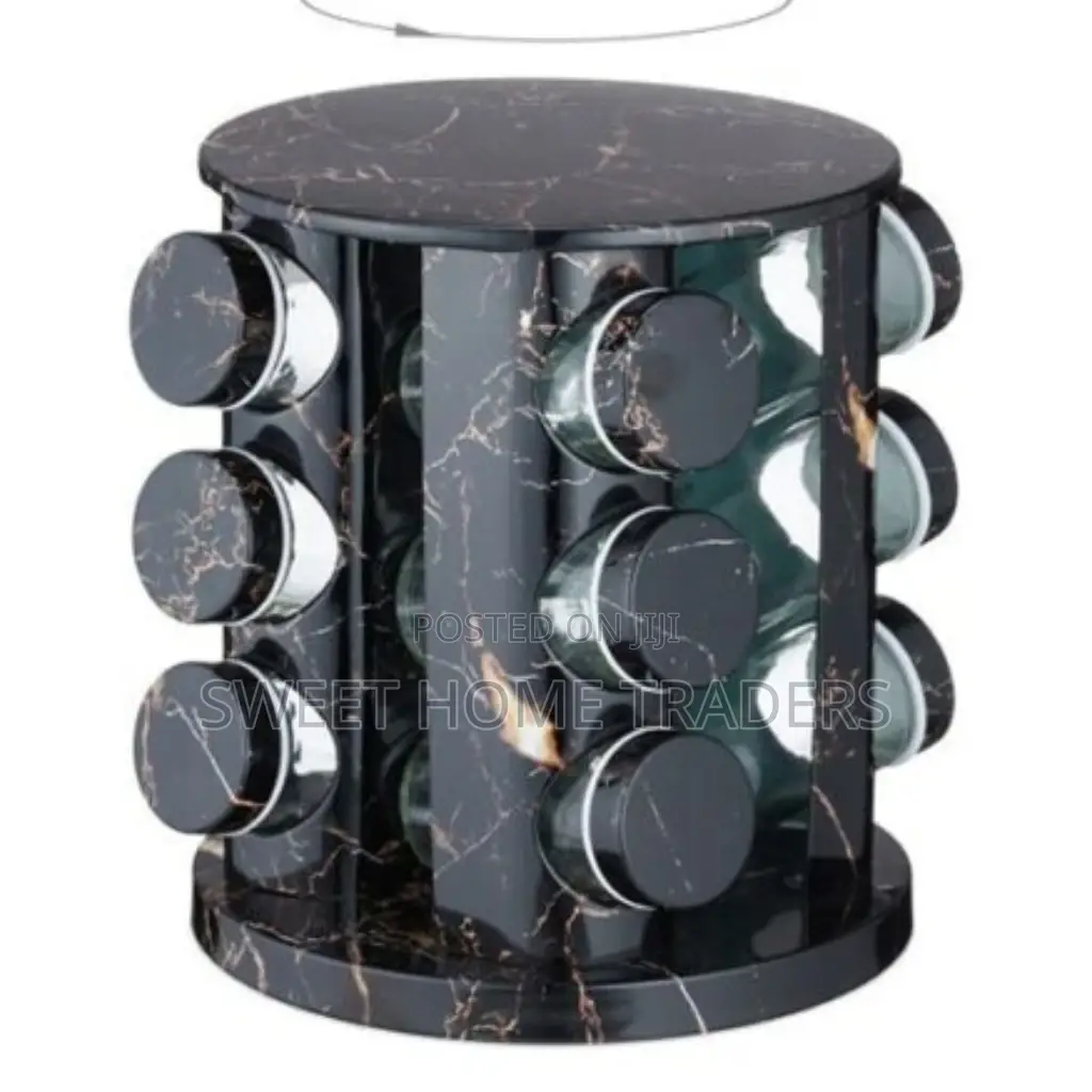 Spice Rack Marble Black