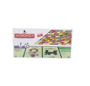 2 in 1 Monopoly and Snakes Ladders Board Game