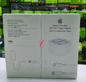 Apple 25W USB C Power Adapters With USB C to Lightning Cable