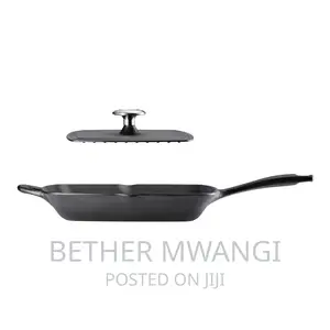 11 Inch Pre-Seasoned Cast Iron Grill With Grill Press .