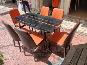 Pure Marble 6 Seater Dining Table Set