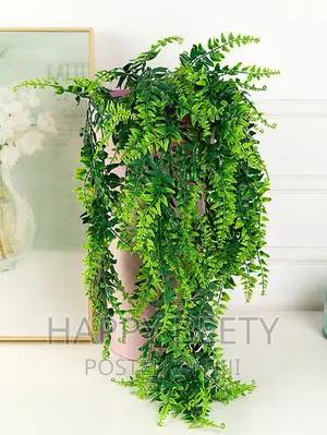 Green Artificial Hanging Garlands With Plastic Basket