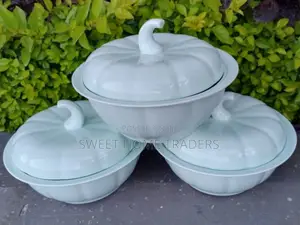 3pcs Pumpkin Shape Ceramic Serving Bowls