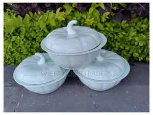 3pcs Pumpkin Shape Ceramic Serving Bowls 