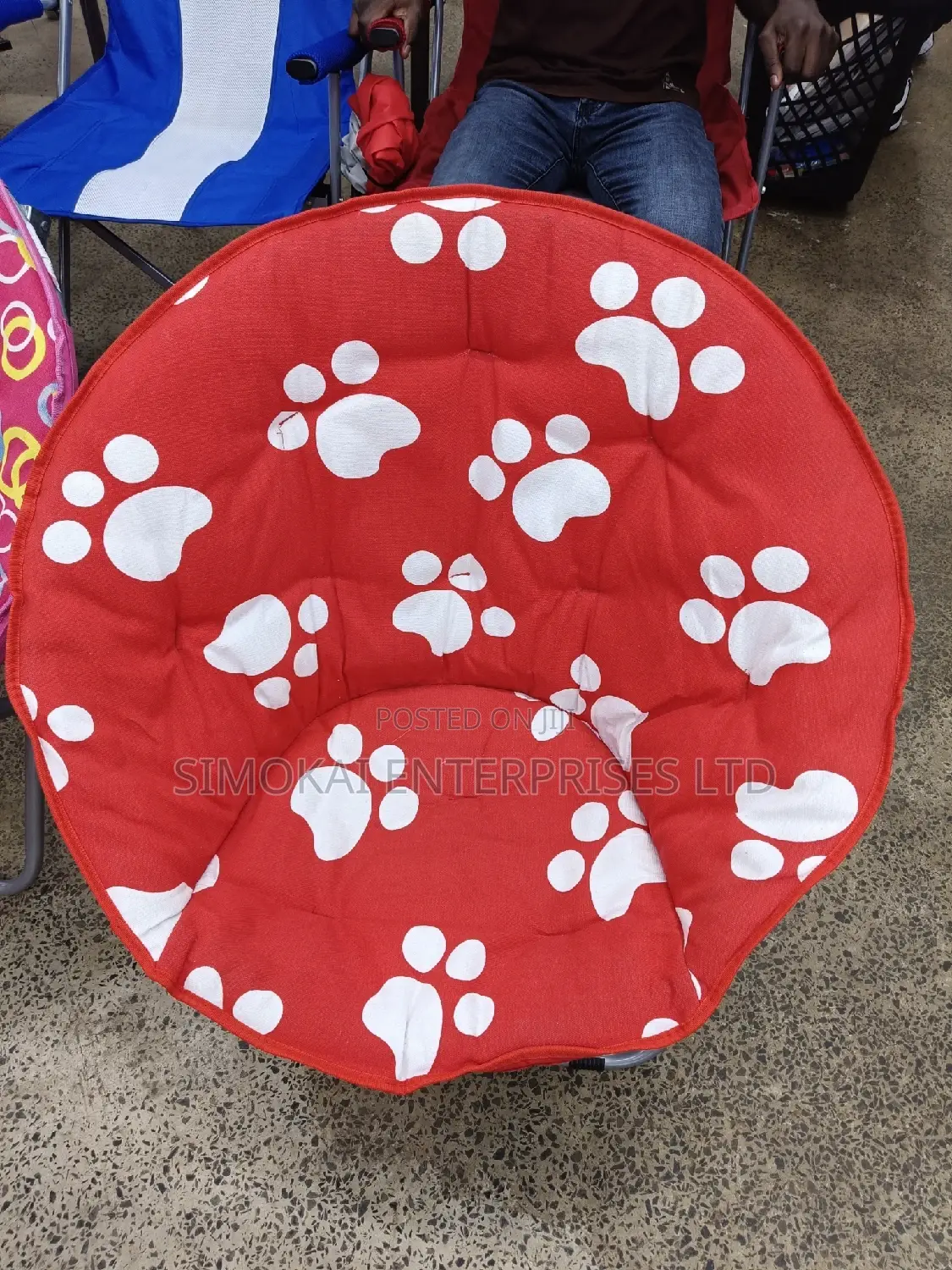 Red Print Moon Chairs
