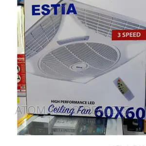White 60×60 Estia Recessed Ceiling Louver Fan