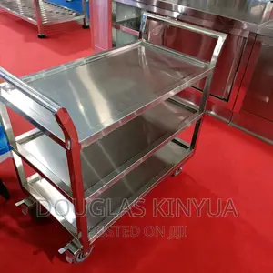Stainless Steel Three Teirs Food Trolley.