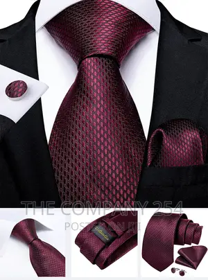 Fashion Red Heart Print Men's Silk Ties Striped Dot Business