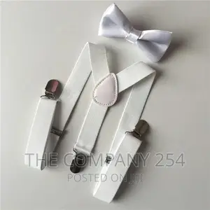 Kids Elastic Suspenders Bow Tie Set Matching .