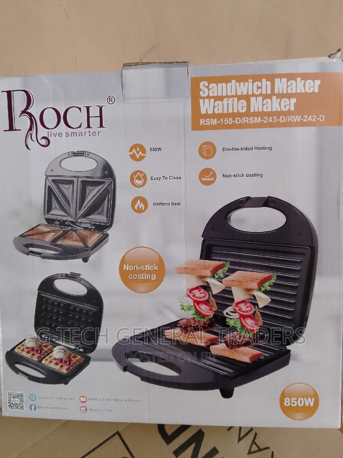 Sandwich Maker!Roch Two Slice Non Stick Sandwich