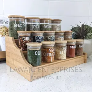 15pcs Spice Jars With Bamboo Stand