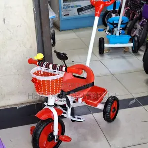 Bicycle Kids Tricycle With Push Handle.
