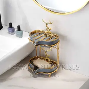Grey Nordic Double Ceramic Soap Dispenser