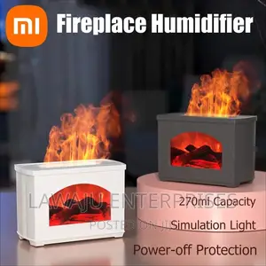White 3D Fireplace Aromatherapy Diffuser