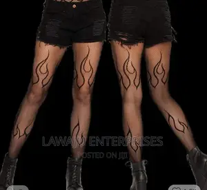 Fire Flame Fish Net Stockings