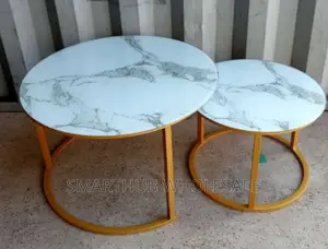 Nesting Coffee Table Marble Effect (Glass)