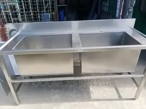 Stainless Steel Double Bowl Sink 1500mmx560mm X810mm