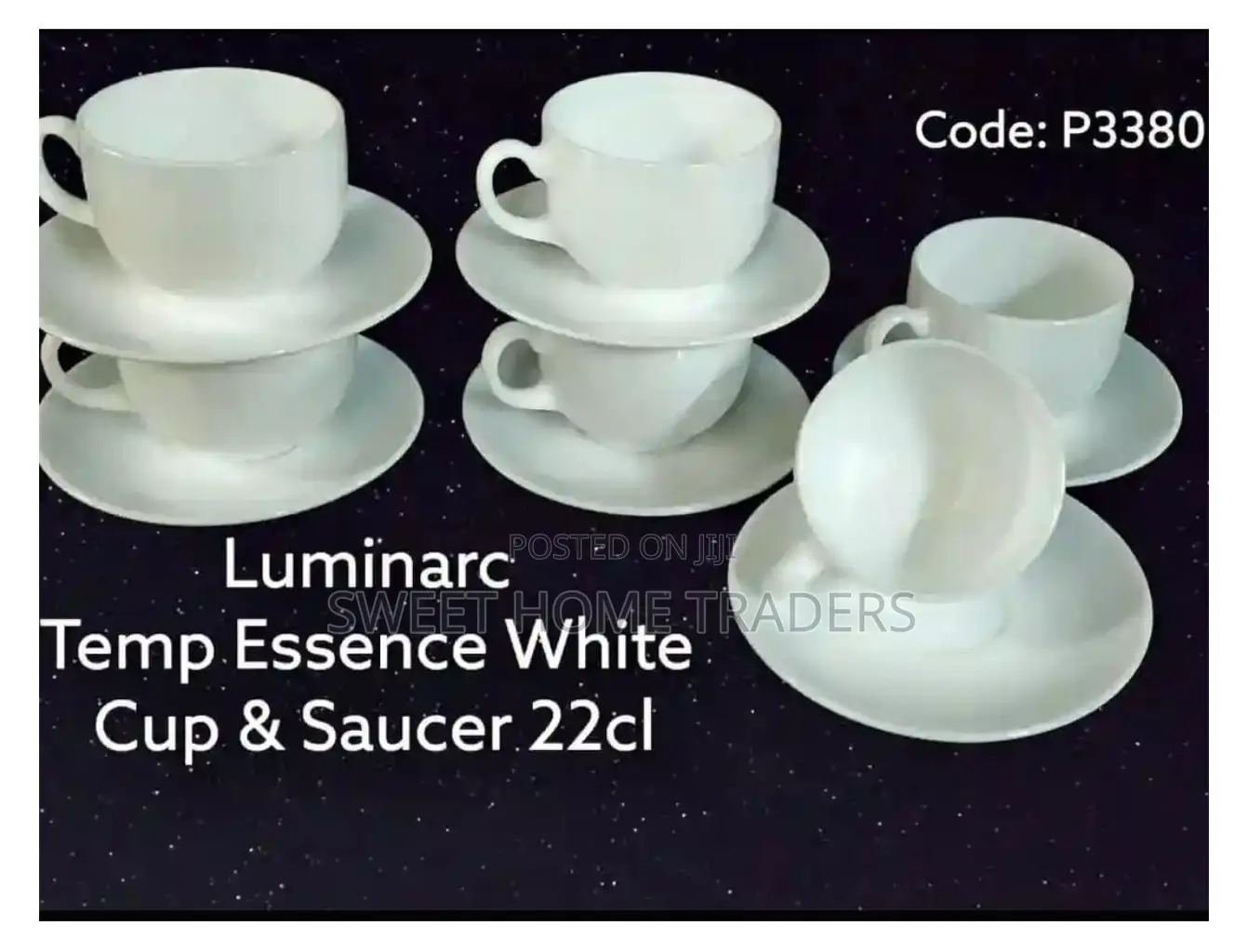 Set of 6 Luminarc Saucer Cups 