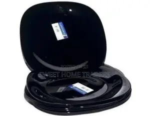 Set of 6 Luminarc Quadra Black Plates,