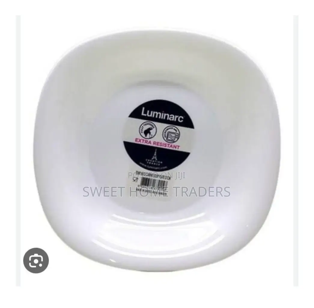 Set of 6 Luminarc Quadra White Plates,