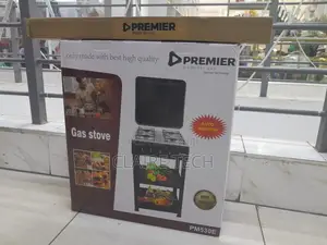 Black Premier 4 Burner Standing Cooker With Shelf