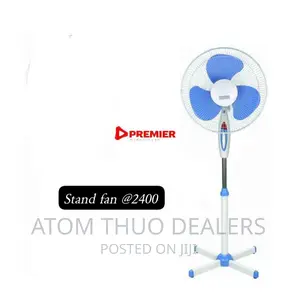 Premier 16 Inches White and Blue Standing Fan