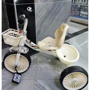 Tricycle Tricycle With Basket"- Cream White