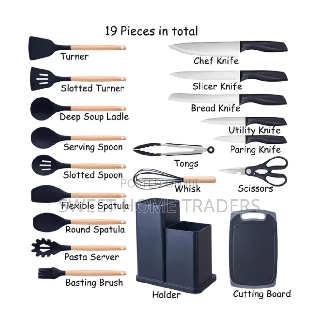 19PCS Silicone Kitchen Utensils,