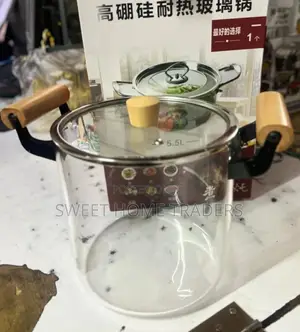 5.5 Borosilicate Glass Cooking Pot Microwave Safe
