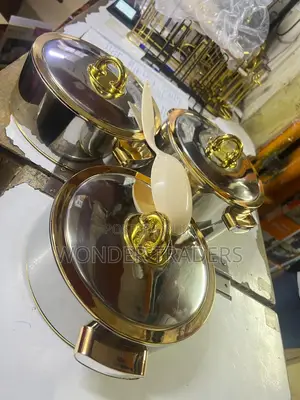 3pcs Steel Fresh Hot Pot Golden