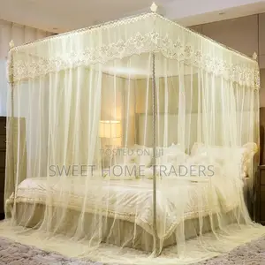 4 Stand Mosquito Net With Metallic Stand Cream