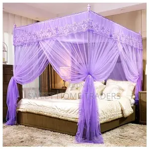 4 Stand Mosquito Net With Metallic Stand Purple Net