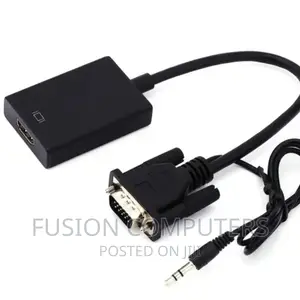 VGA to HDMI Converter With Female Micro USB and Audio Port.