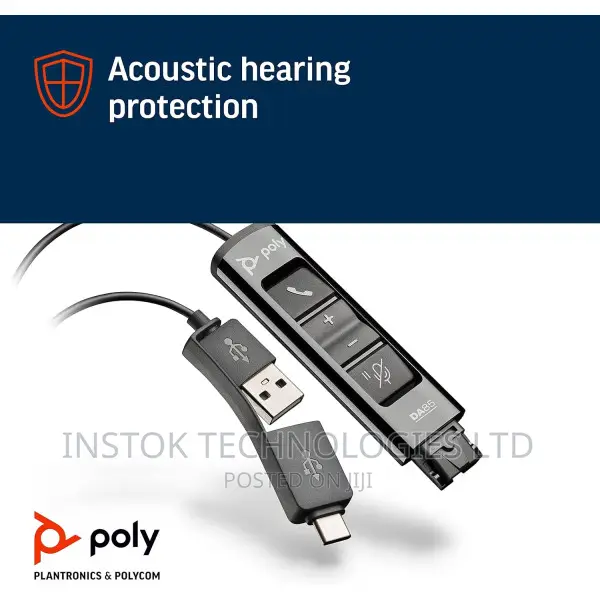 Poly Plantronics DA85 USB-A/USB-C Digital Headset Adapter
