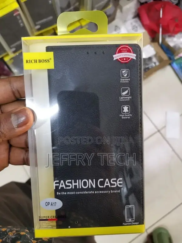 Flip Cover for Oppo A17|Vegan |PU Leather |Foldable Stand 
